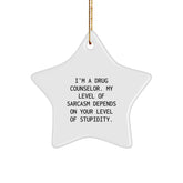 Funny Drug Counselor Gifts, 'I'm A Drug Counselor' Star Ornament, Christmas Unique Gifts from Friends, for Men and Women Drug Counselors - Image 1